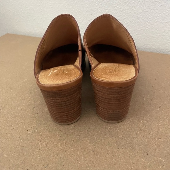 Madewell The Harper Mule Heeled Camel Brown Leather Womens Size 8.5 Slip On - Picture 7 of 10